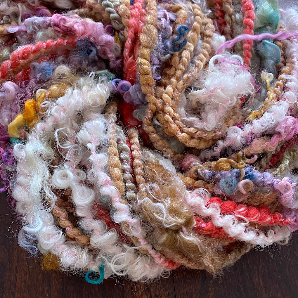 Golden bouquet- Merino mohair knitting art yarn