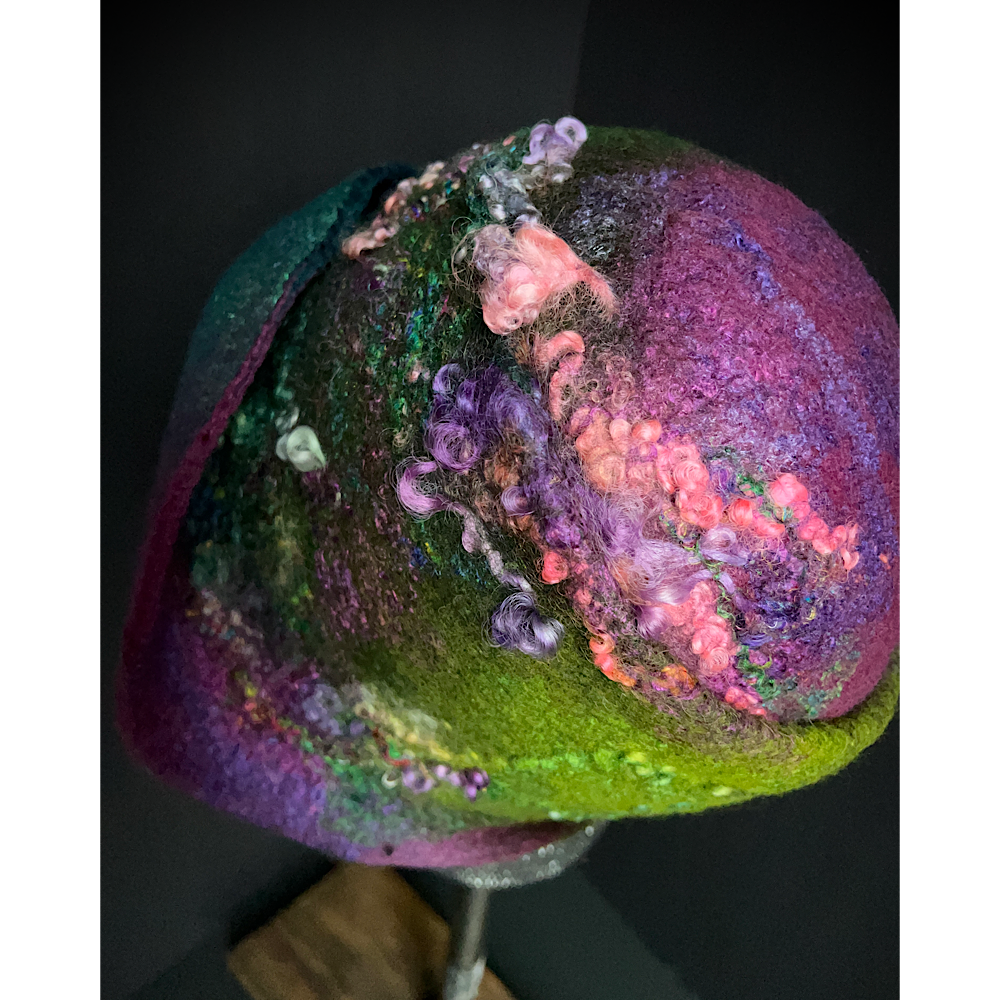 Felted flapper’s hat- 23.5”