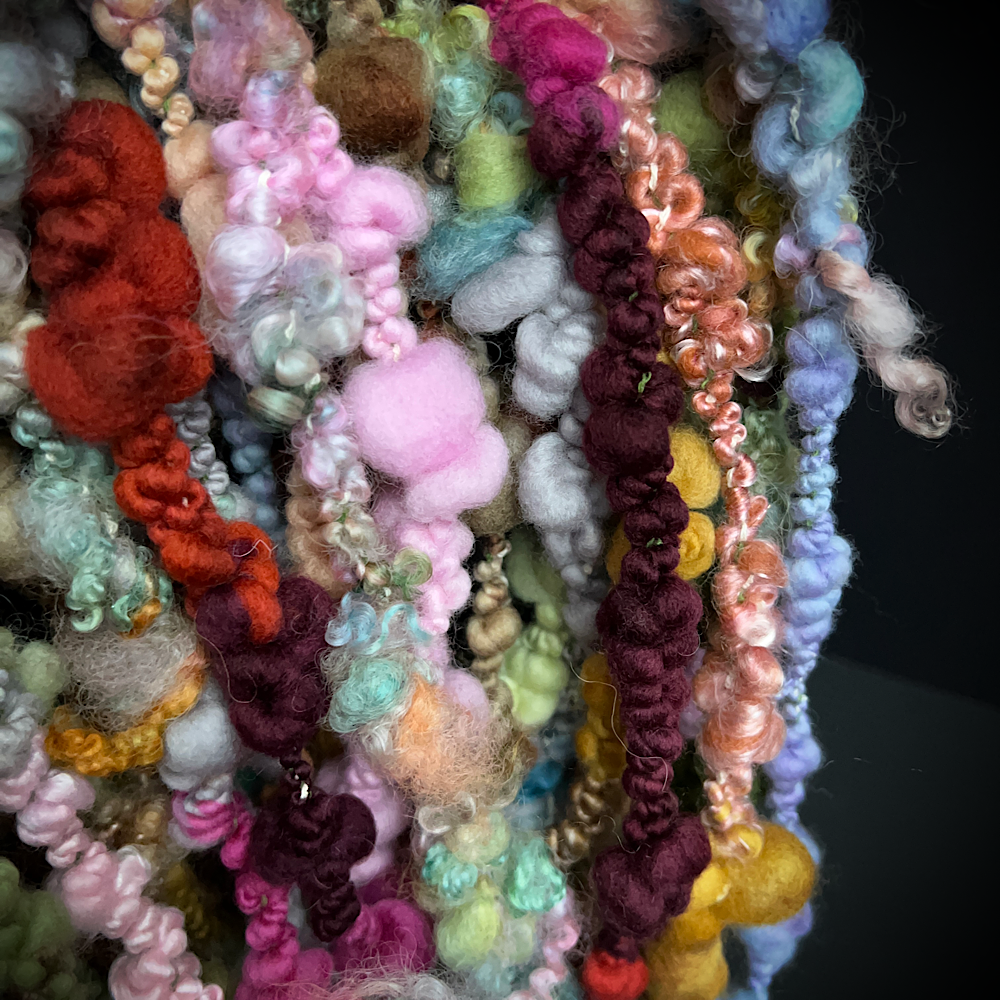 Hand spun art yarn boucle