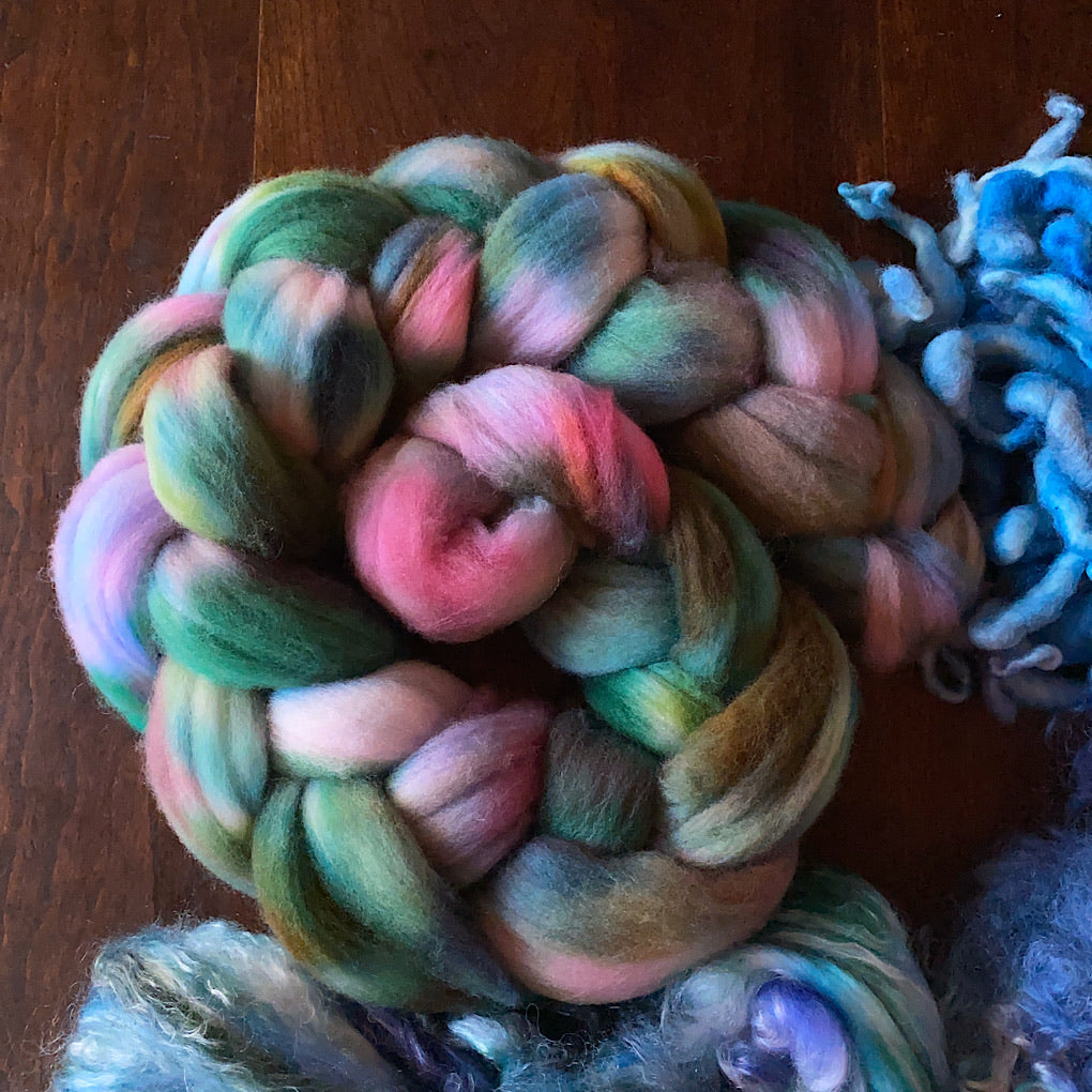 Spinning kit Hand dyed roving