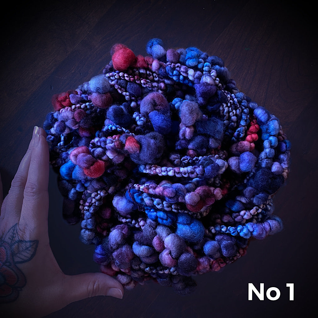 Midnight blues Jumbo boucle Art yarn