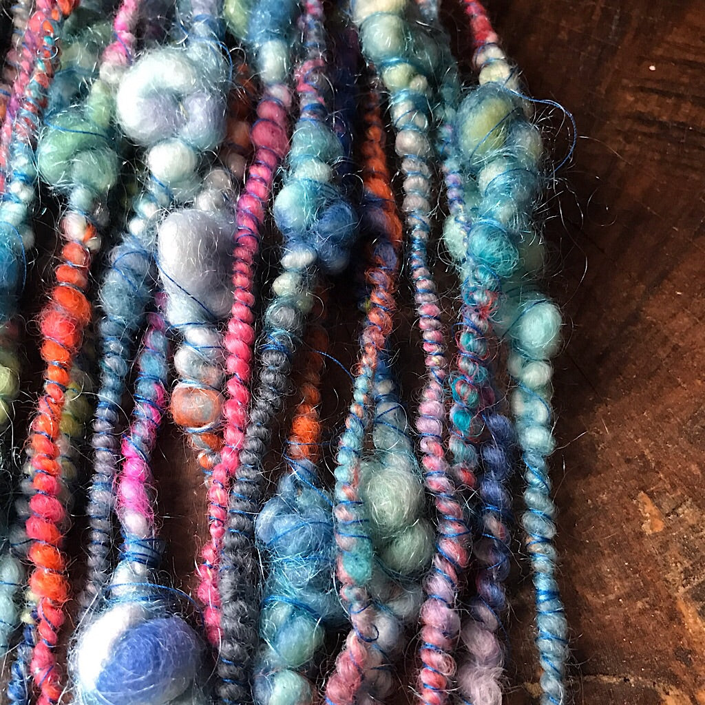 Blue graffiti art yarn