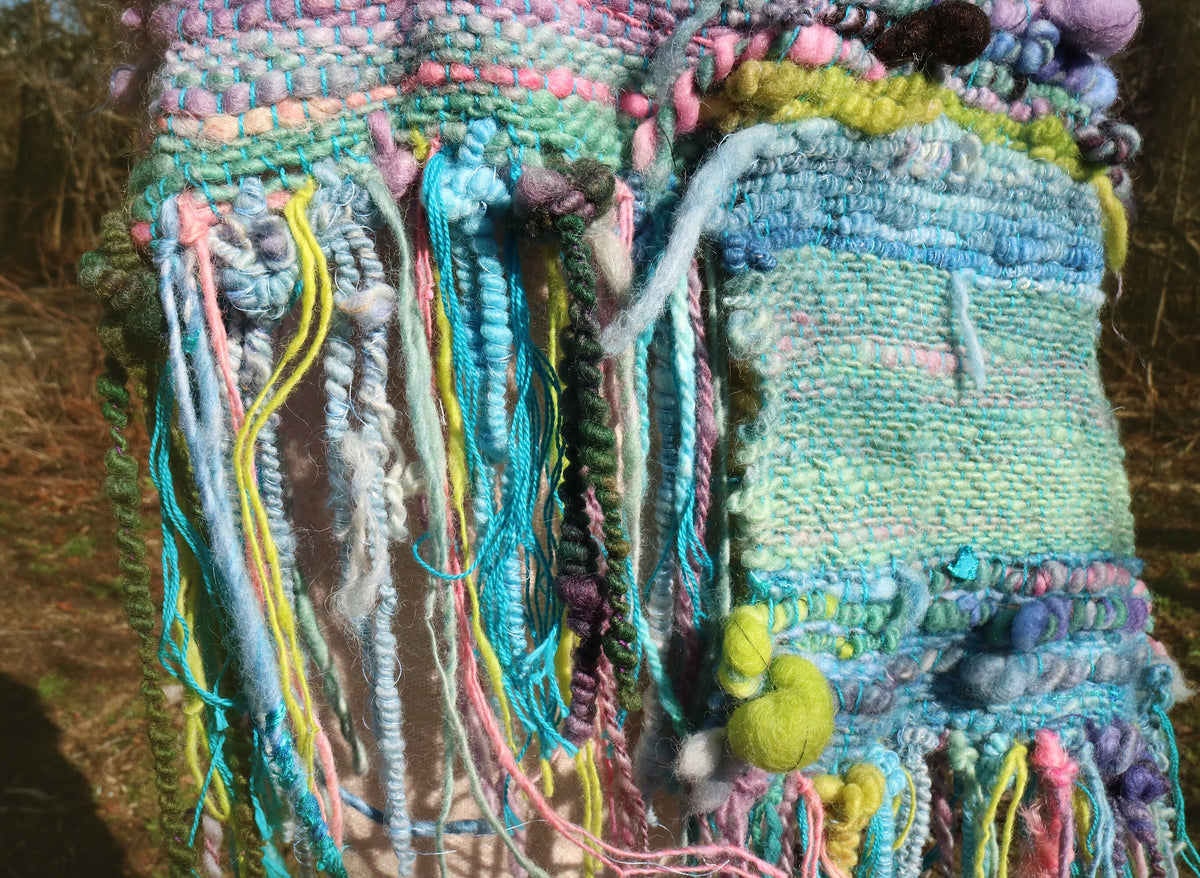 Blue hand woven scarf 50”X9” - Mynoush