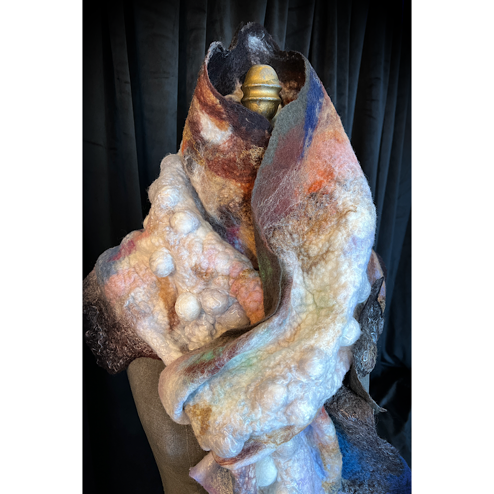 Galactic Moth - felted scarf