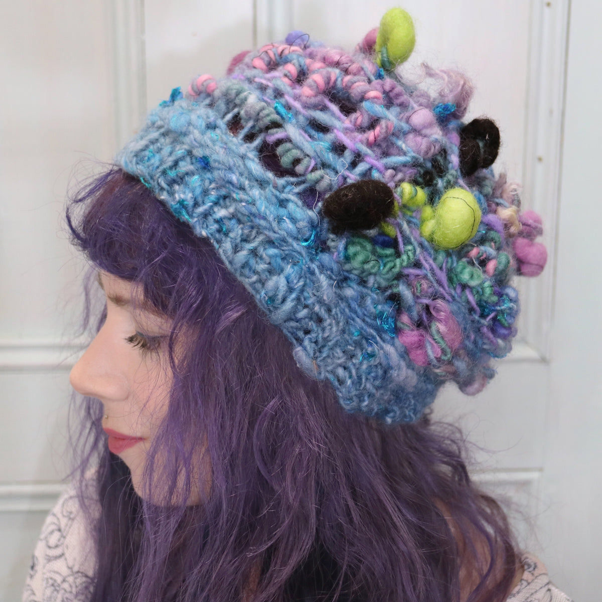 Blue chunky knitted hat - Mynoush