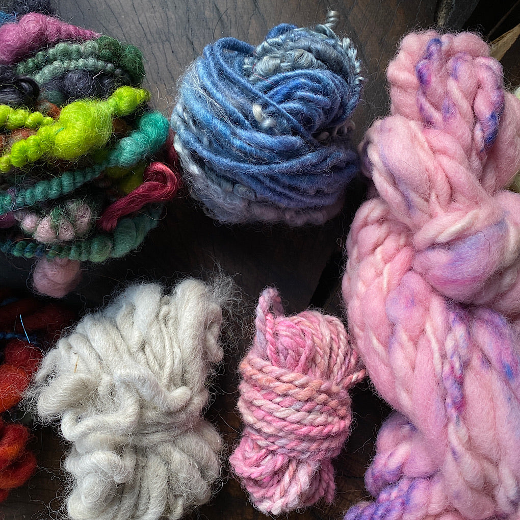 Art yarn leftovers mixed lot 500 grams