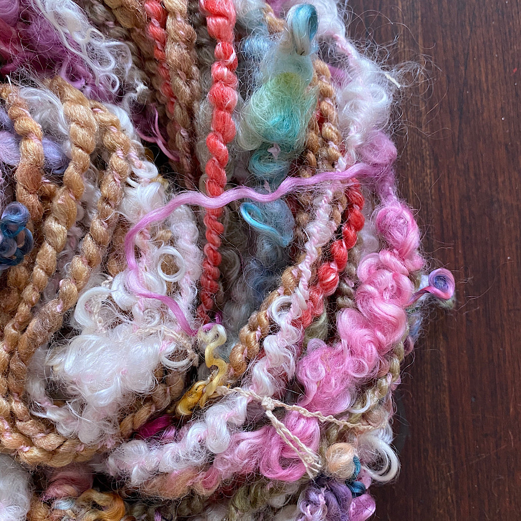 Golden bouquet- Merino mohair knitting art yarn