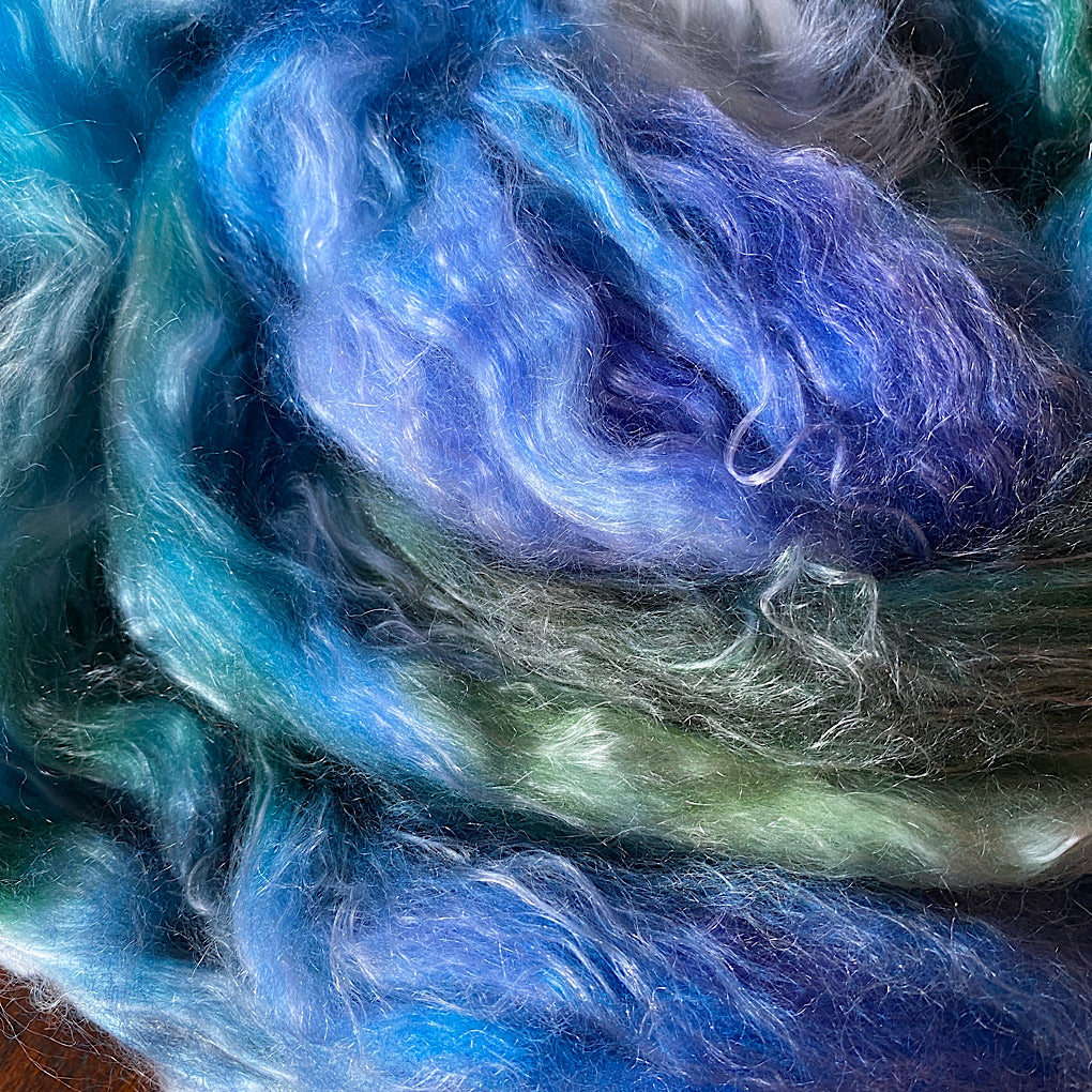 Merino / tencel hand dyed for spinning