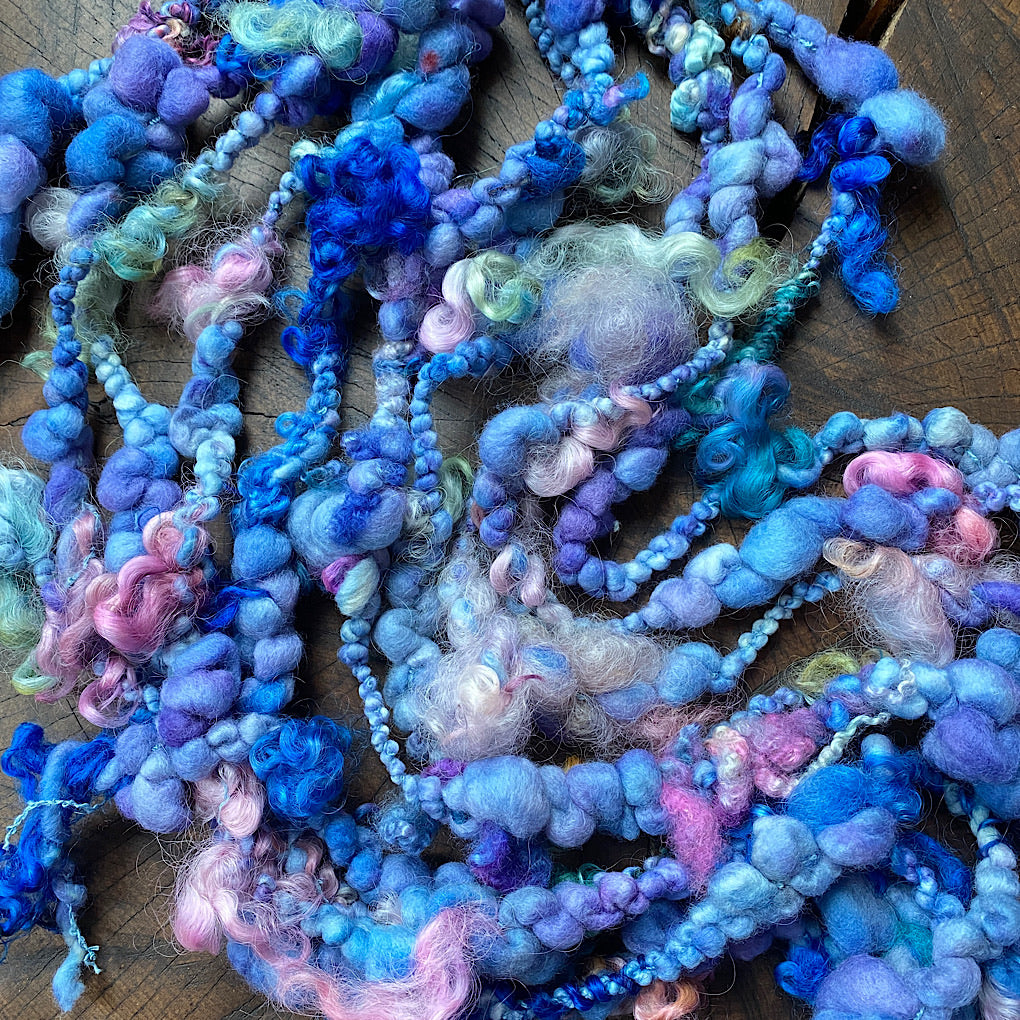 Denim Jumbo boucle art yarn with locks