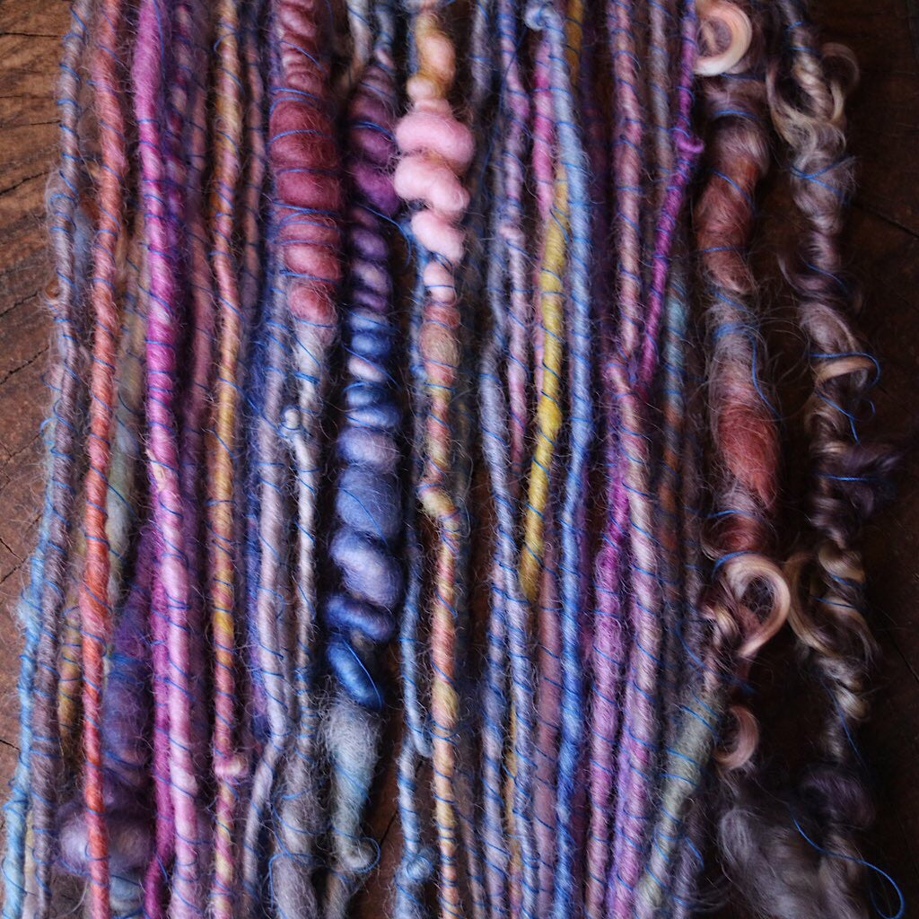 Blue hand spun yarn