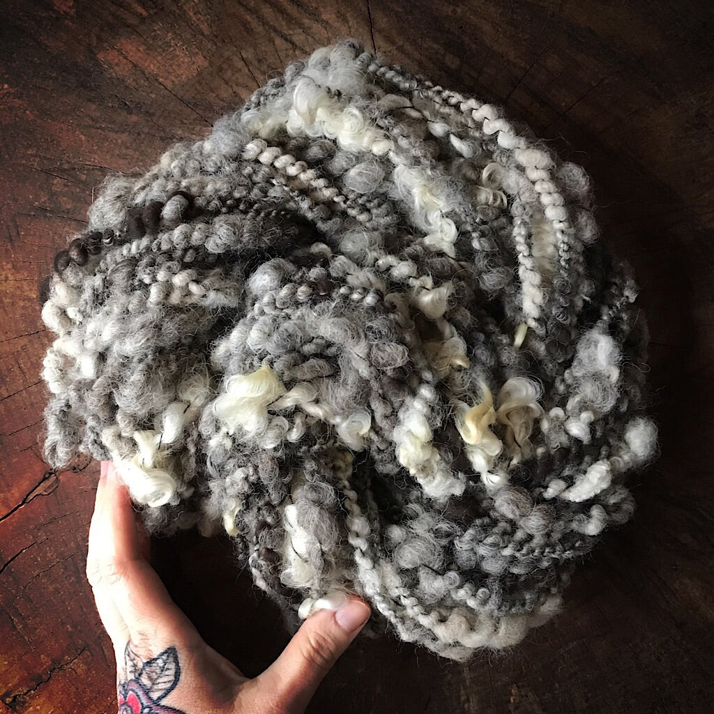 Nature Grey hand spun yarn