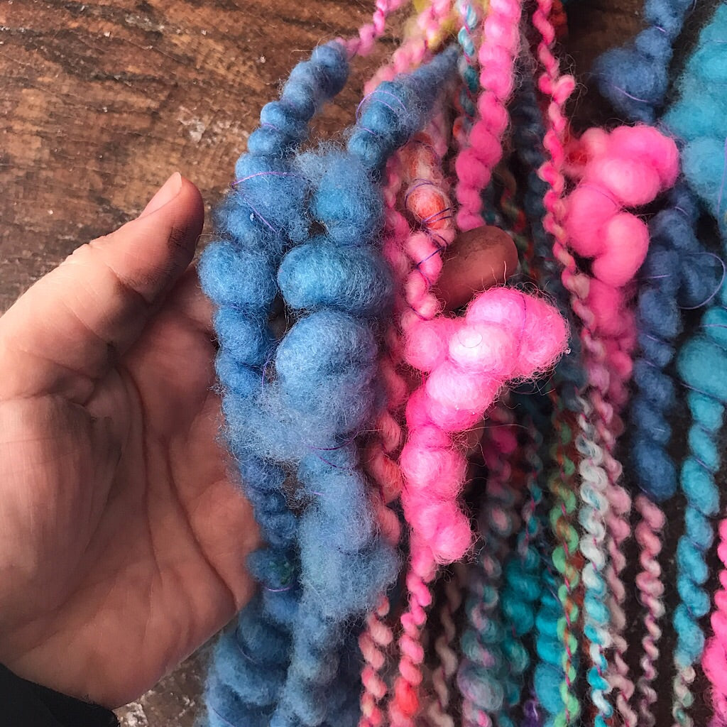 Rainbow blue art yarn 100g