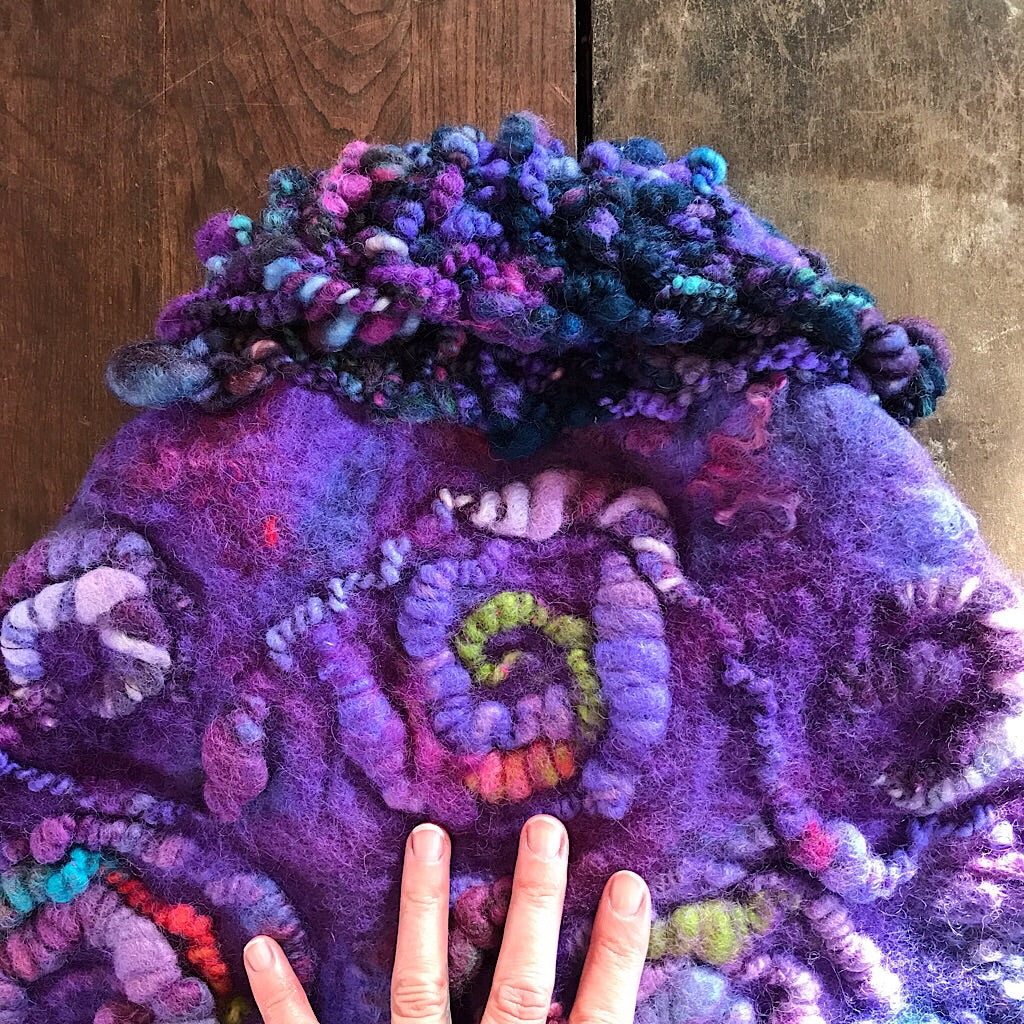 Giant felted shawl