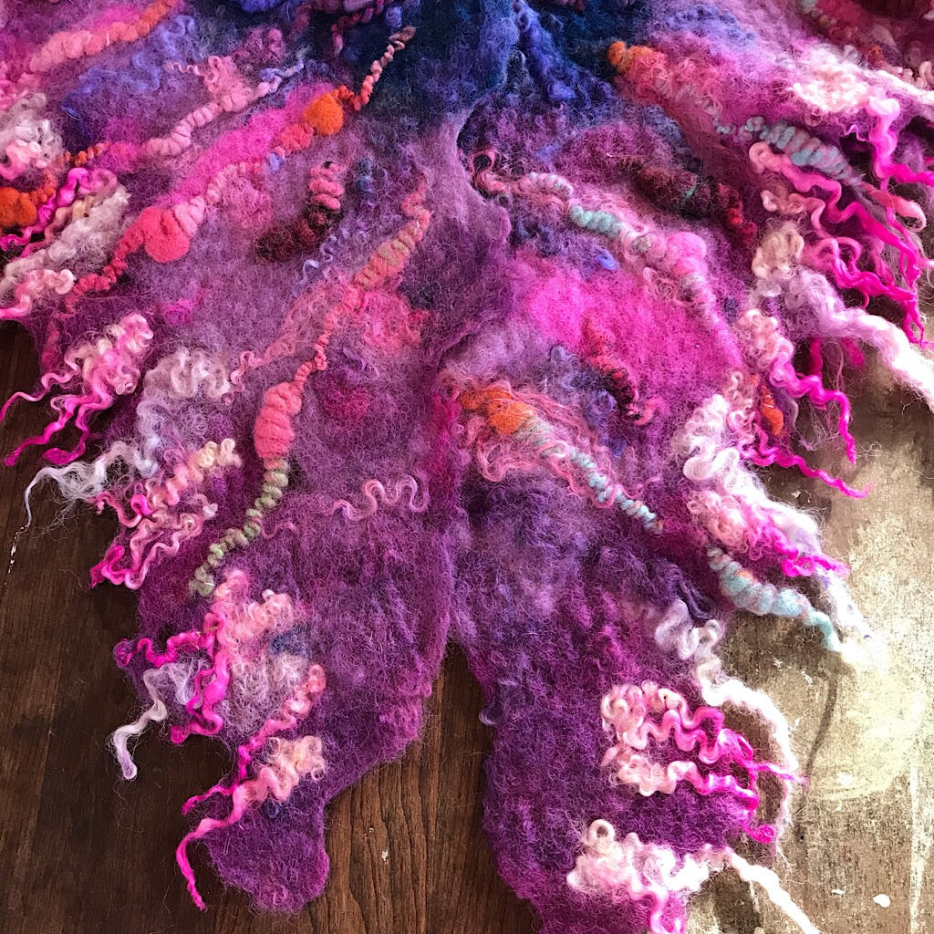 Giant felted shawl