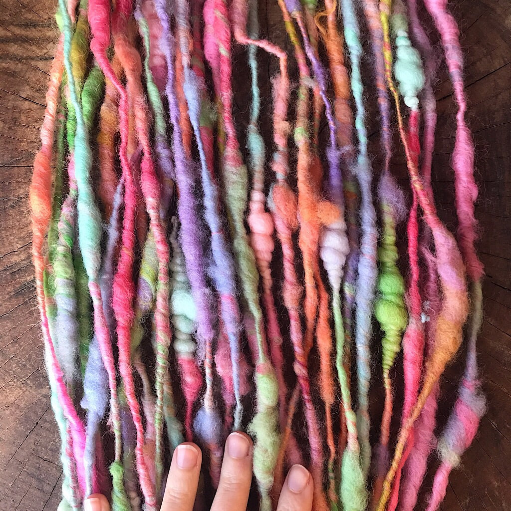 Rainbow pastel art yarn