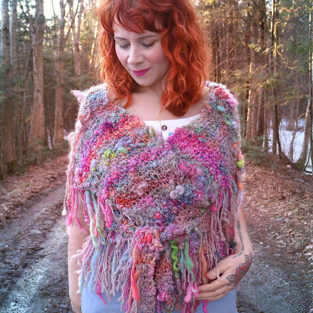 Romance knitted shawl
