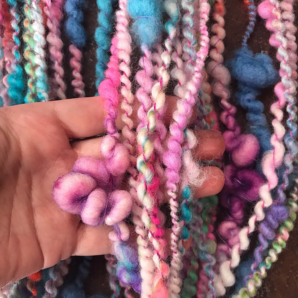 Rainbow blue art yarn 100g