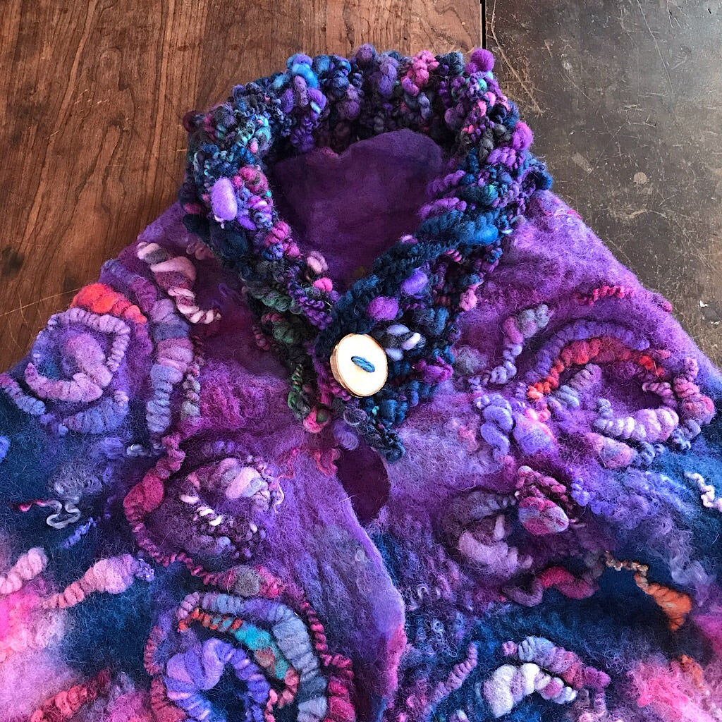 Giant felted shawl