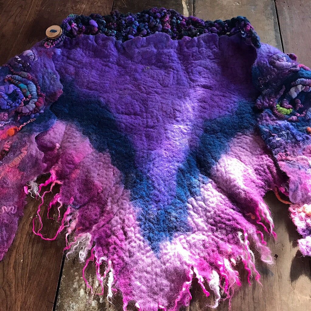 Giant felted shawl