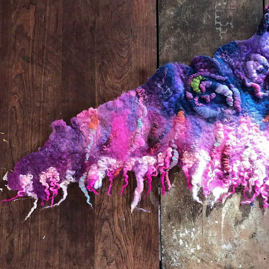 Giant felted shawl