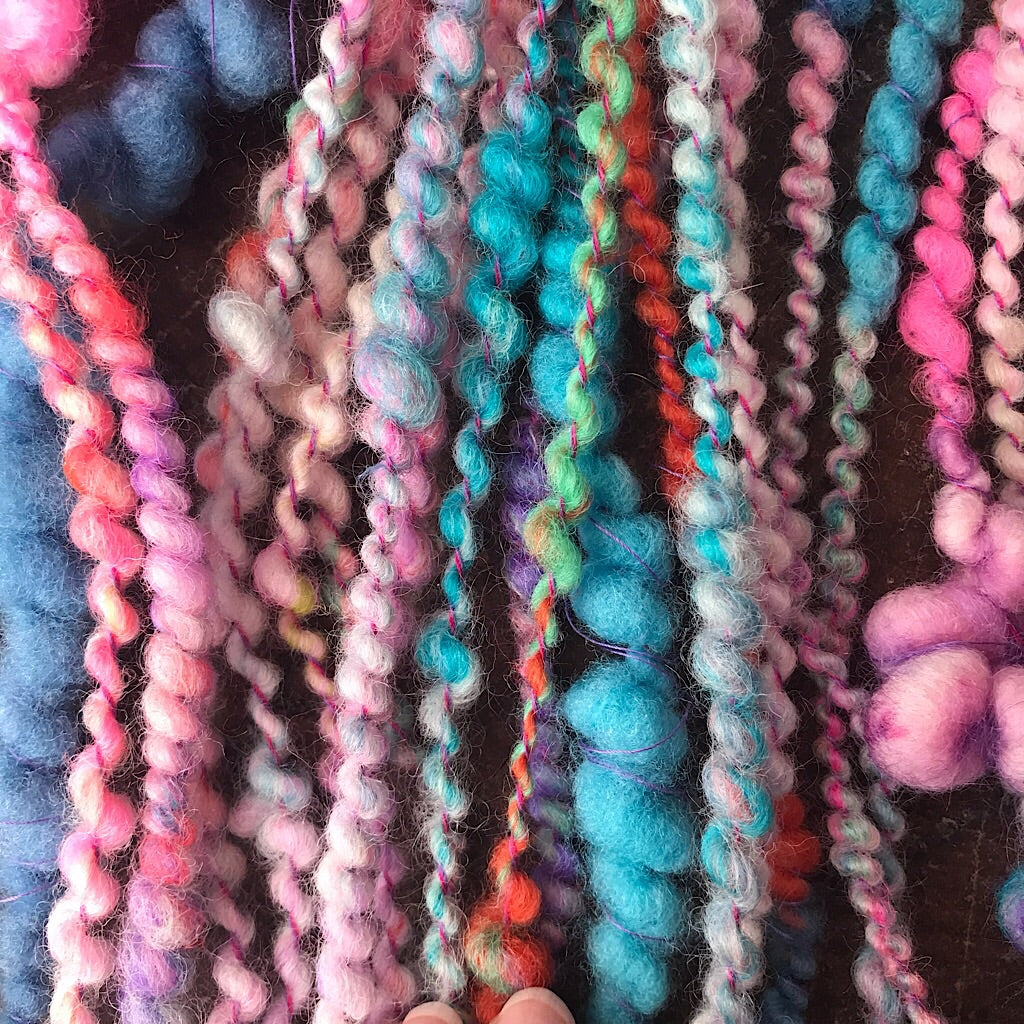 Rainbow blue art yarn 100g