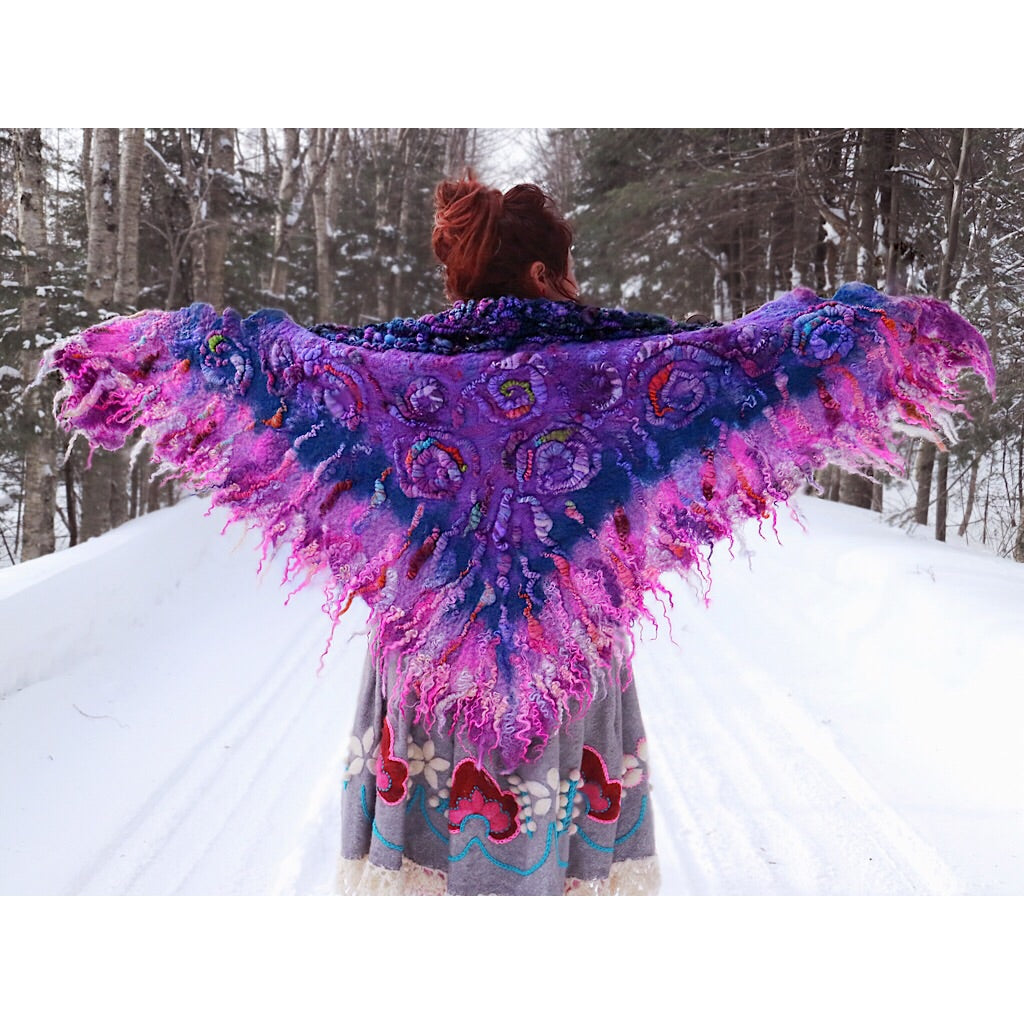 Giant felted shawl