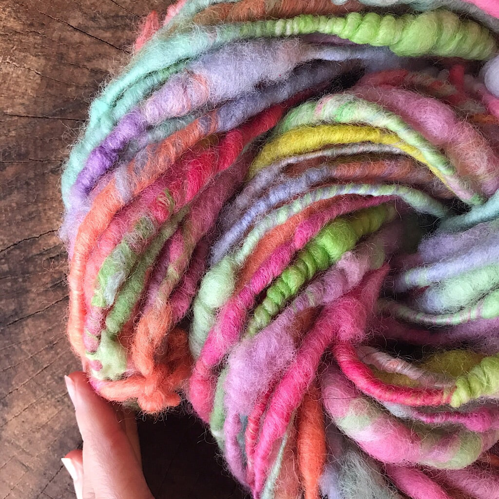 Rainbow pastel art yarn