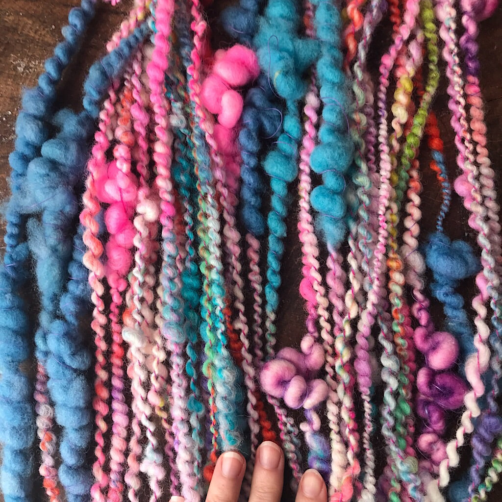 Rainbow blue art yarn 100g