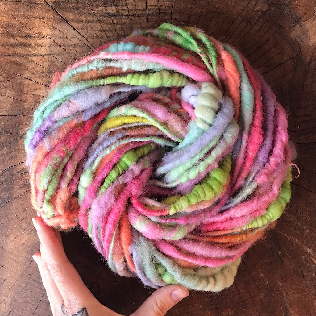 Rainbow pastel art yarn