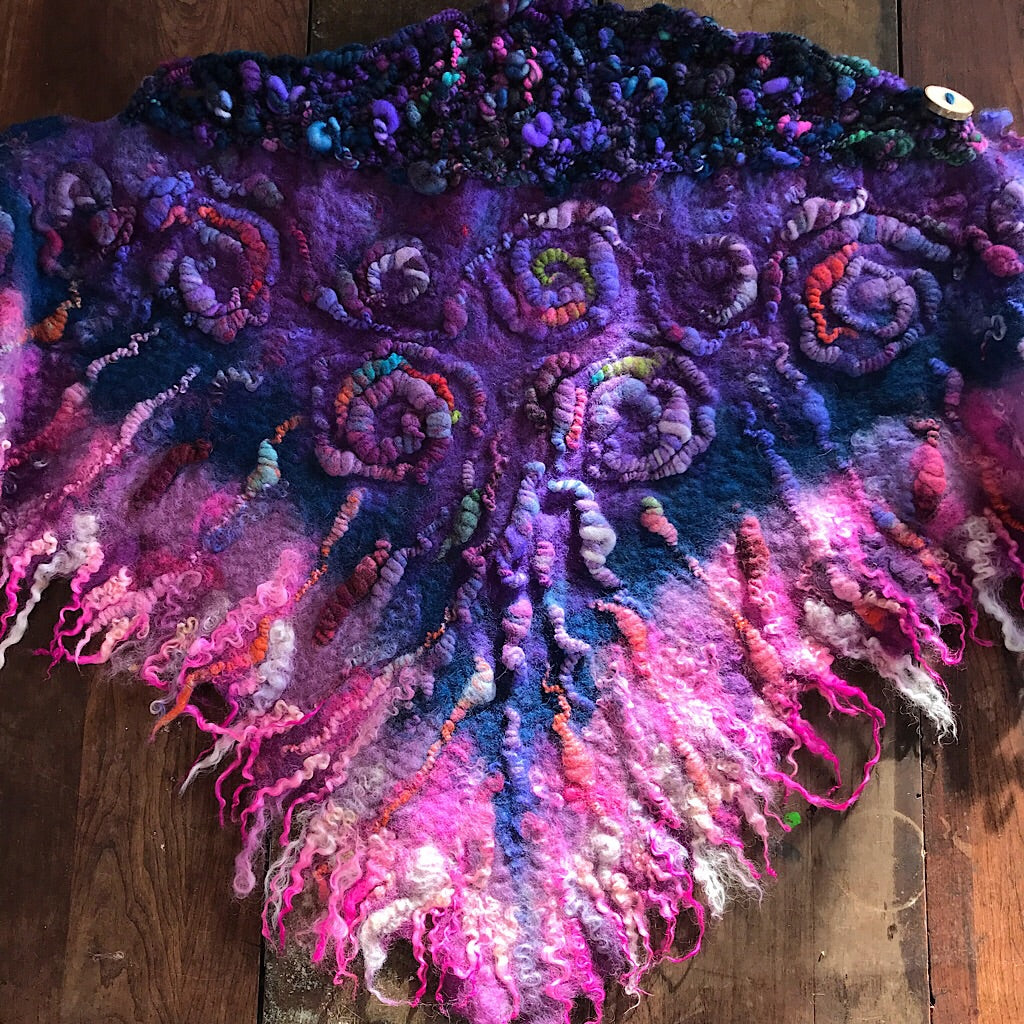Giant felted shawl