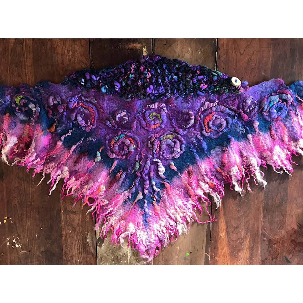 Giant felted shawl